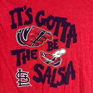 St Louis Cardinals Red Its Gotta Be The Salsa T Shirt Mens Size XL Tultex Tee